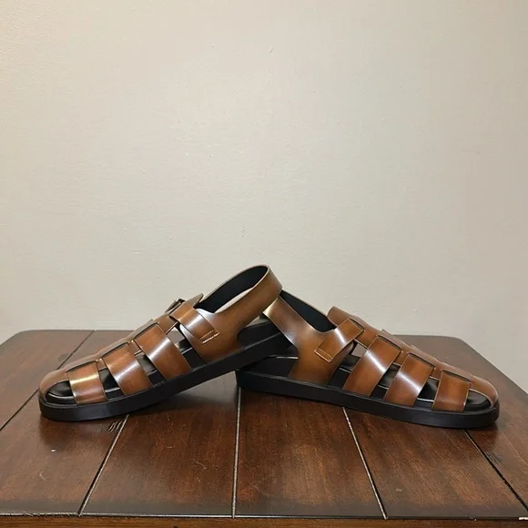 Stacy Adams Men’s Cognac Montego Slingback Buckle Sandal Sz 9 - Picture 2 of 8